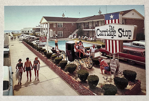 Carriage Stop Motel, 1960's Postcard, Exterior of Motel, Wildwood Crest, New Jersey