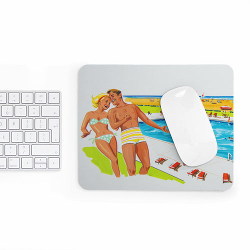 Artwork 1960's Couple by the Pool - Mousepad