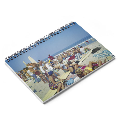 Surfing Contest 1960's Virginia Beach, VA  - Spiral Notebook - Ruled Line