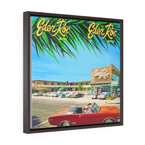 Eden Roc Motel in the 1960's - Wildwood NJ - Square Framed Premium Gallery Wrap Canvas