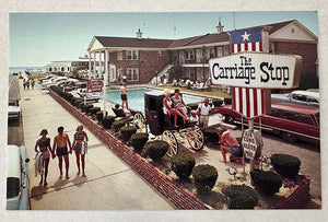 Carriage Stop Motel, 1960's Postcard, Exterior of Motel, Wildwood Crest, New Jersey