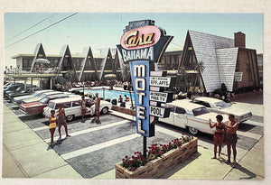 Casa Bahama Motel, 1960's Postcard, Wildwood Crest, New Jersey