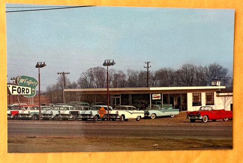 McCafferty Ford Co, 1950's Postcard, Langhorne, PA