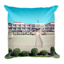 Jolly Roger Motel, Wildwood, NJ 1960's Tennis & Pool Pictures on a Square Pillow