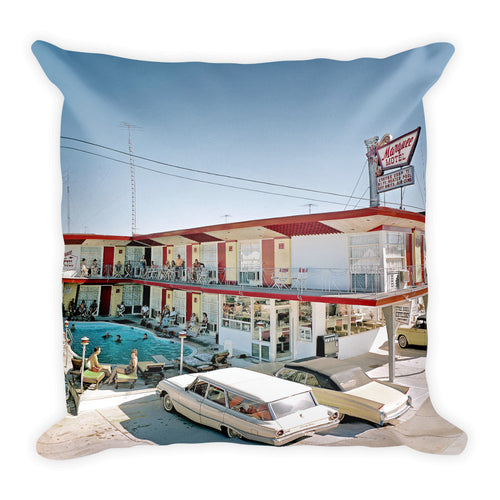 Marquee Motel, North Wildwood, NJ 1960's - Square Pillow.