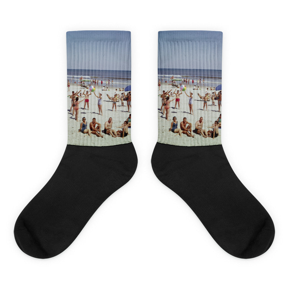 Wildwood Beach in the 1960's - Black Foot Socks