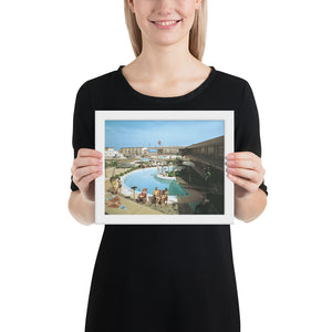 Caribbean Motel 1960's Pool Photograph - Framed paper poster