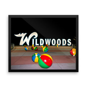 Wildwood's Sign on the Boardwalk in Wildwood, NJ - Not Retro, Still Cool! - Framed photo paper poster