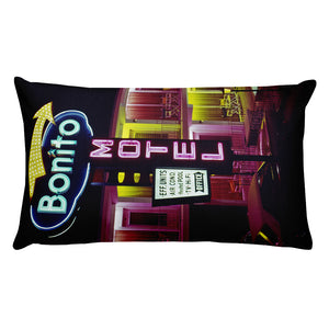 Bonito Motel 1960's Neon Sign, Wildwood, NJ - Rectangular Pillow